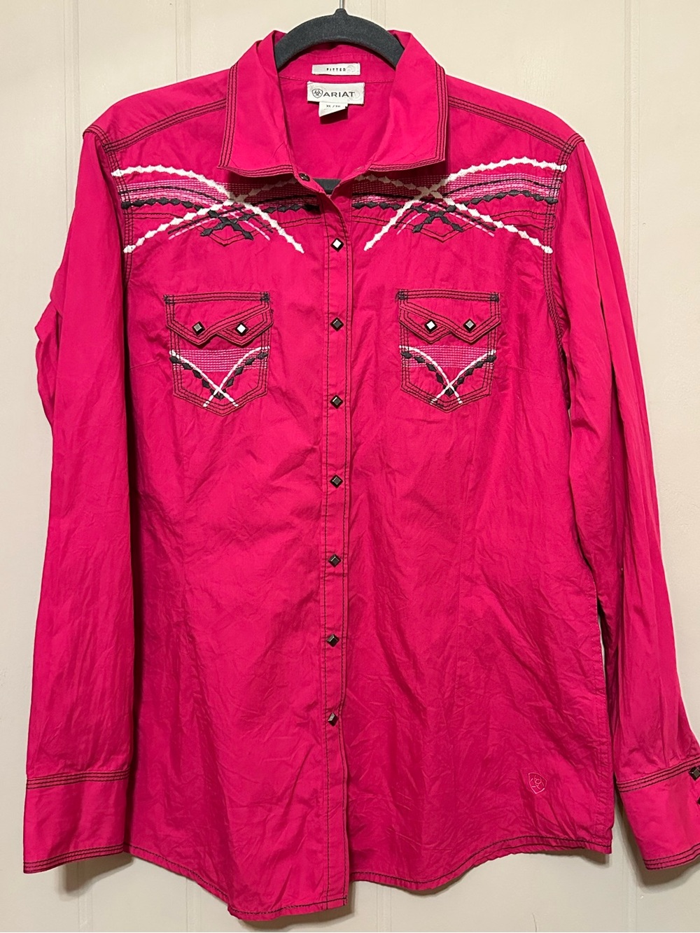 Ariat Women's Hot Pink Western Shirt XL